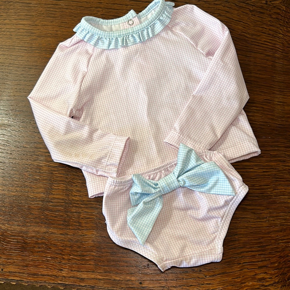 Lullaby Baby two piece baby swim set sized 12 months. Excellent condition.